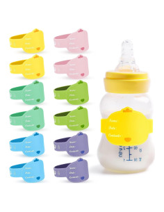 Etiquetas de Silicona para Biberones 12 Piezas Reutilizables