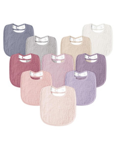 Baberos de Muselina Susurration 10 Pack Ajustables para Bebés