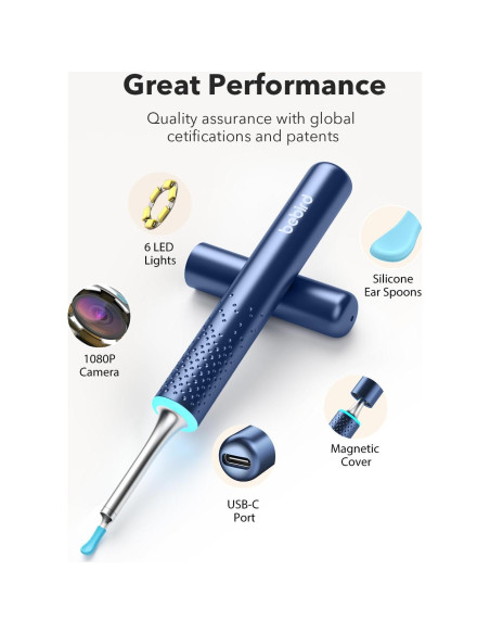 Bebird M9 Kit de Limpieza de Oídos con Cámara 1080p HD