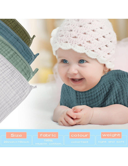 20 Pañales de Eructo Buryeah 50x25 cm Algodón Absorbente