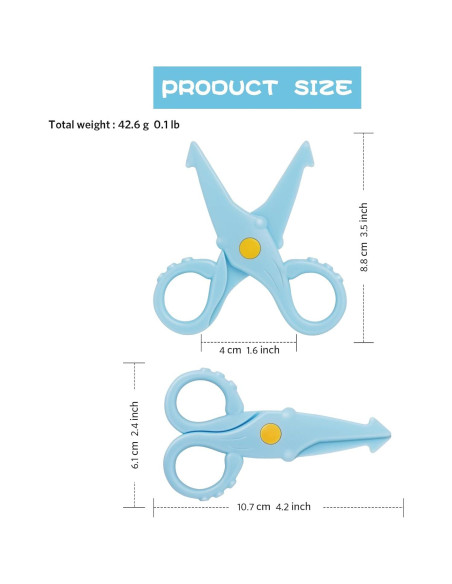 Tijeras de Seguridad para Niños Asdirne - Paquete de 3