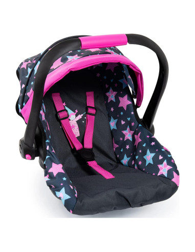 Silla de Auto para Muñecas Bayer Design Turquesa y Estrellas - Hasta 46 cm