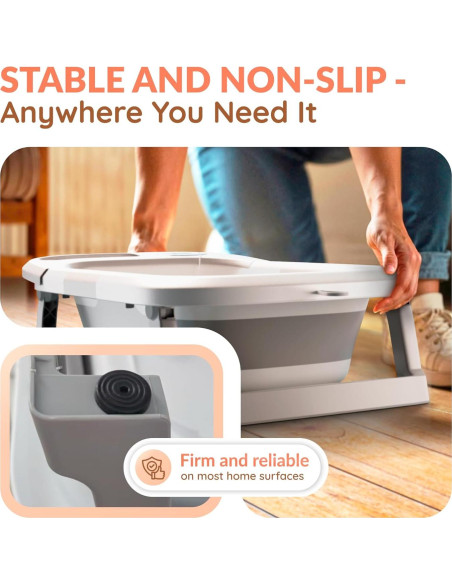 Bañera Plegable para Bebés Gris con Termómetro y Drenaje Bañera Plegable para Bebés Gris con Termómetro y Drenaje