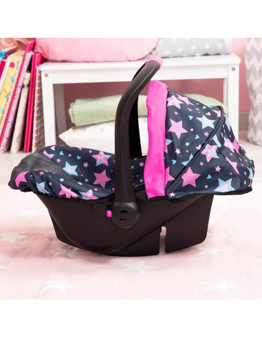 Silla de Auto para Muñecas Bayer Design Turquesa y Estrellas - Hasta 46 cm
