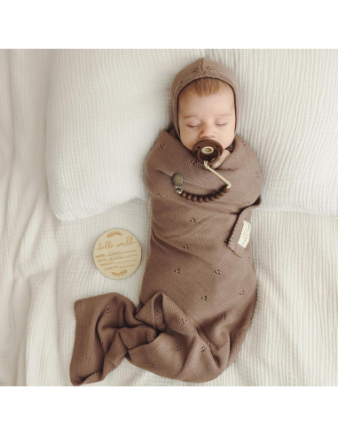 Manta Pointelle Orgánica Bleu La La 100% Algodón para Bebés