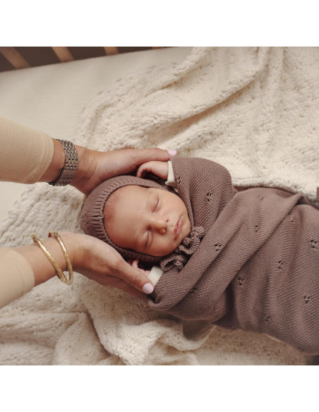 Manta Pointelle Orgánica Bleu La La 100% Algodón para Bebés Manta Pointelle Orgánica Bleu La La 100% Algodón para Bebés