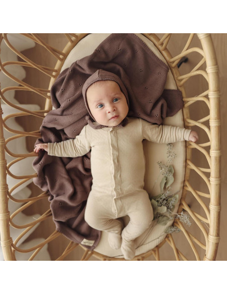 Manta Pointelle Orgánica Bleu La La 100% Algodón para Bebés Manta Pointelle Orgánica Bleu La La 100% Algodón para Bebés