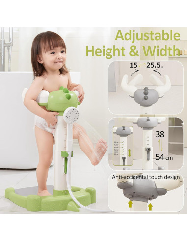Soporte de Ducha para Bebés Verde Ajustable Antipellizco