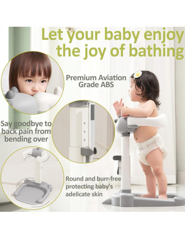 Soporte de Ducha para Bebés Verde Ajustable Antipellizco