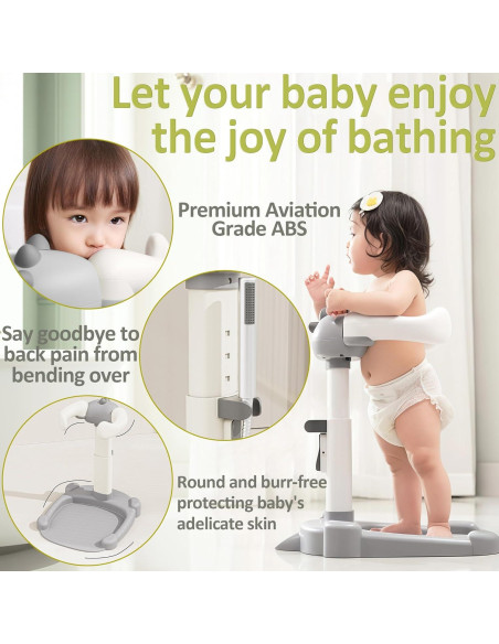 Soporte de Ducha para Bebés Verde Ajustable Antipellizco