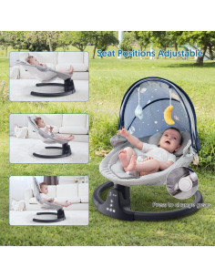 Columpio Bluetooth para Bebés WS-HB182, 5 Velocidades, 10 Canciones 2