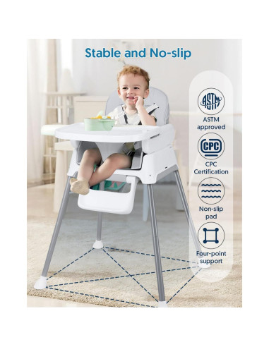 Silla Alta 3 en 1 Bellababy Ajustable para Bebés y Niños