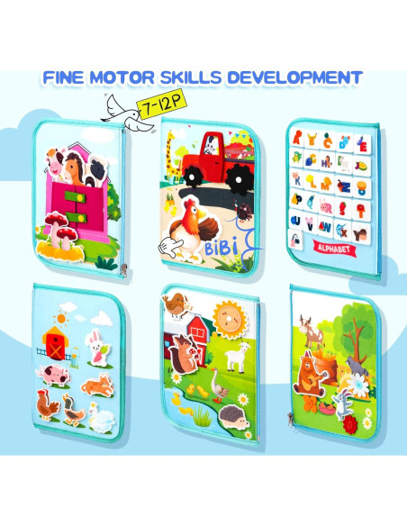 Tablero Ocupado Montessori Verde y Azul - Juguete Educativo 3-6 Años