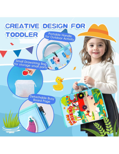 Tablero Ocupado Montessori Verde y Azul - Juguete Educativo 3-6 Años