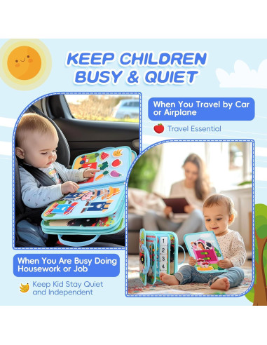 Tablero Ocupado Montessori Verde y Azul - Juguete Educativo 3-6 Años