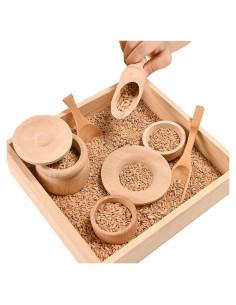Juguetes Montessori de Bin Sensorial DONMILLS con Bandeja de Madera