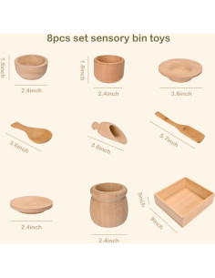 Juguetes Montessori de Bin Sensorial DONMILLS con Bandeja de Madera 2