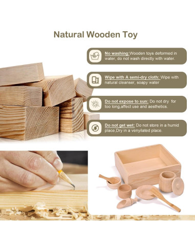 Juguetes Montessori de Bin Sensorial DONMILLS con Bandeja de Madera