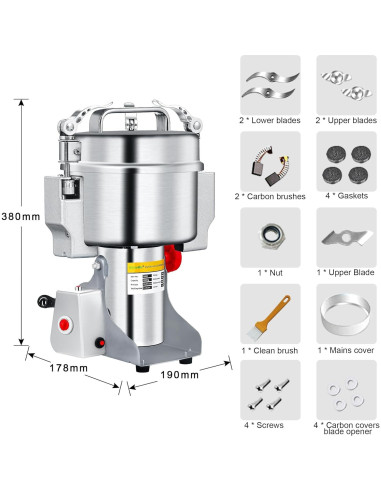 Molinillo Eléctrico de Granos BioloMix 2000g 2500W Oscilante