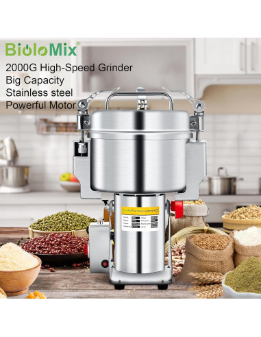 Molinillo Eléctrico de Granos BioloMix 2000g 2500W Oscilante