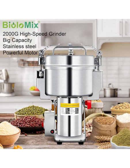 Molinillo Eléctrico de Granos BioloMix 2000g 2500W Oscilante Molinillo Eléctrico de Granos BioloMix 2000g 2500W Oscilante