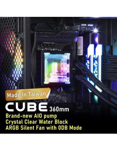 Enfriador Líquido AIO BitFenix Cube 360mm Negro para CPU 2