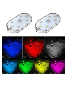 Luces LED Ambientales Magnéticas FLYEEGO para Coche - 2 Pcs, 7 Colores