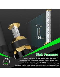 Inflador de Neumáticos LOGOL QYB-1J con Manómetro 10-120 PSI 2