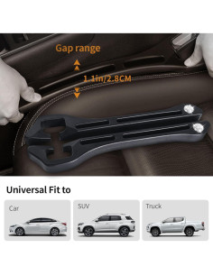 Relleno de Espacio entre Asientos de Coche BQGVGU 2PCS Negro 2