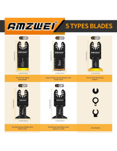 Juego de 22 Hojas de Sierra Oscilante AMZWEI para Bricolaje 2