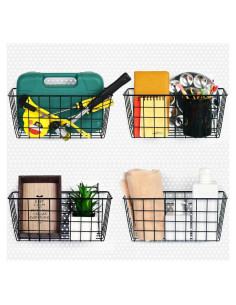 Cestas de Tablero Perforado G.CORE 4 Piezas Metal 27.94x11.94 cm