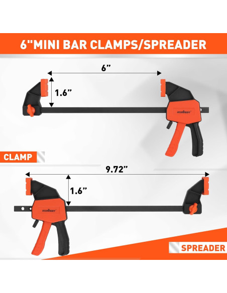 Abrazaderas Rápidas de Carpintería HORUSDY 15.24 cm - 2 Piezas