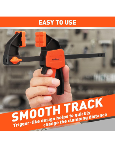 Abrazaderas Rápidas de Carpintería HORUSDY 15.24 cm - 2 Piezas