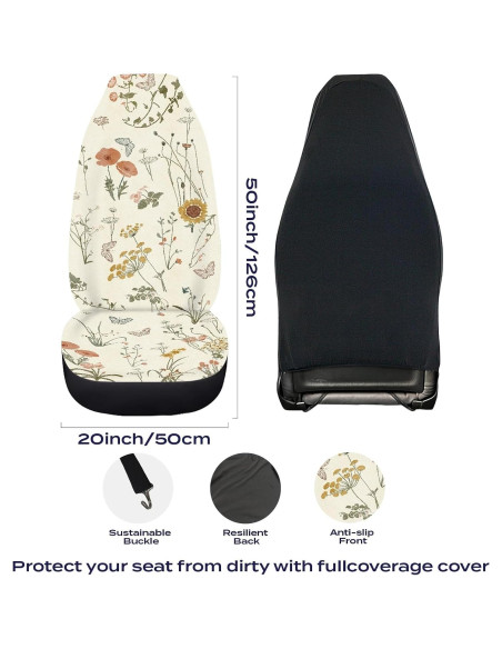 Cubiertas de Asiento de Coche Boho Temdrsuy - 2 Piezas Impermeables