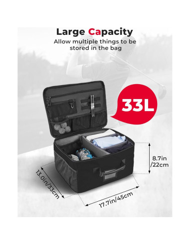 Organizador de Maletero KEMIMOTO para Golf 33L Impermeable Negro
