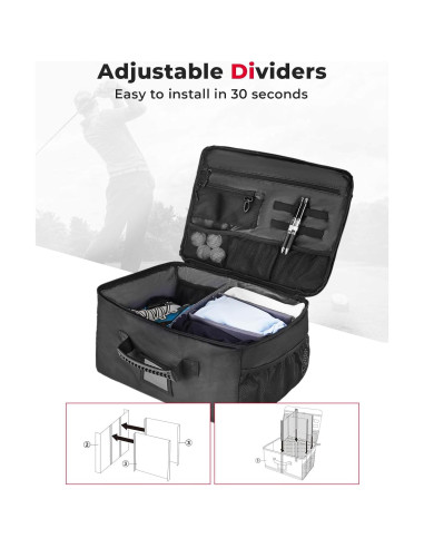 Organizador de Maletero KEMIMOTO para Golf 33L Impermeable Negro