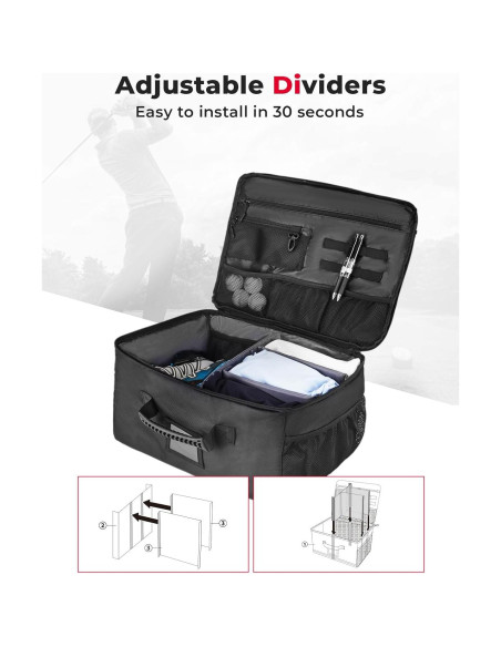 Organizador de Maletero KEMIMOTO para Golf 33L Impermeable Negro