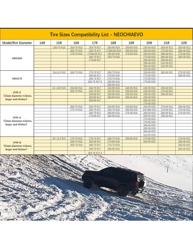 Cadenas de Nieve Automáticas NEOCHIAEVO HKN140 para Neumáticos