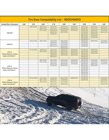 Cadenas de Nieve Automáticas NEOCHIAEVO HKN140 para Neumáticos
