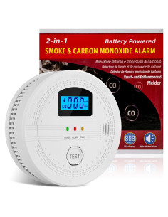 Detector de Humo y Monóxido de Carbono GQIRIL con Pantalla LCD