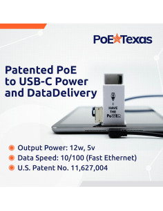 Adaptador PoE a USB-C PoE Texas 12W para iPad y Tablets 2
