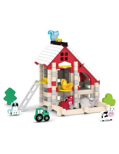 Juego de Bloques de Madera MIKNEKE 50 Piezas para Niños 3+