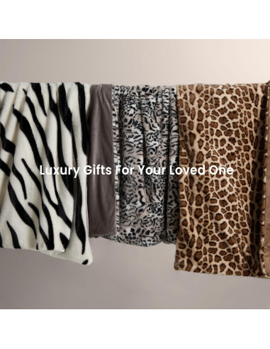 Manta Calentada de Piel Sintética Blunique Leopardo 127x152cm