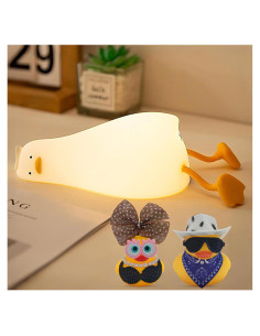 Lámpara Nocturna de Silicona Pato Acostado FAMIDUO Táctil
