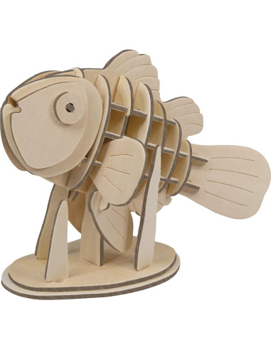Rompecabezas 3D de Madera Ecológica Pez Payaso Deluxebase