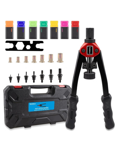 Remachadora de Mano Defabee DE-M6 16" con 7 Mandriles y 70 Piezas