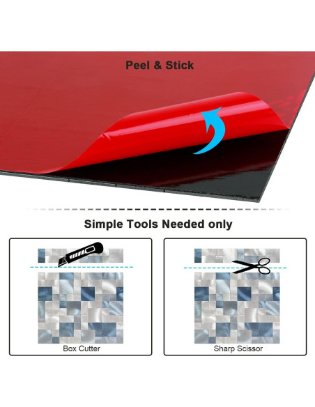 Azulejos Autoadhesivos BeNice Azul 10 Piezas 30x30 cm Azulejos Autoadhesivos BeNice Azul 10 Piezas 30x30 cm