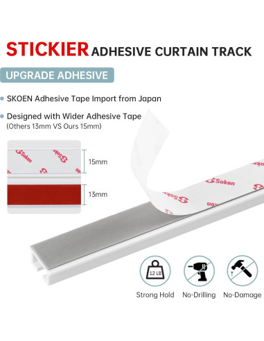 Barra de Cortina Adhesiva TYRON 81.28 cm Sin Taladro