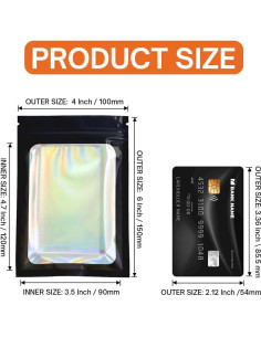 Bolsas Holográficas Mylar 4CP 10x15 cm 100 Pcs a Prueba de Olores 2