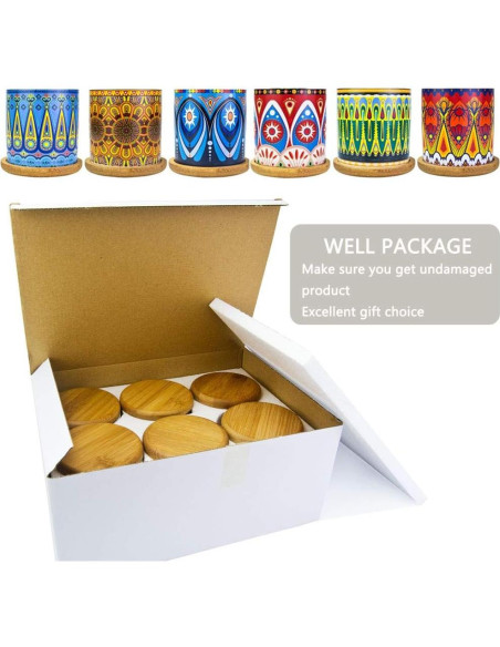 Macetas de Suculentas Mandala Ascrafter - Paquete de 6 con Drenaje Macetas de Suculentas Mandala Ascrafter - Paquete de 6 con Drenaje